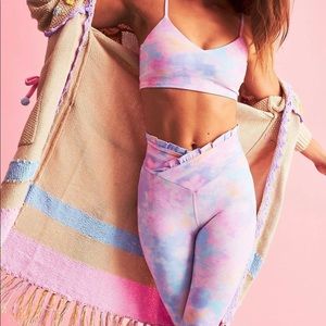 LoveShackFancy X BeachRiot rainbow tie dye outfit